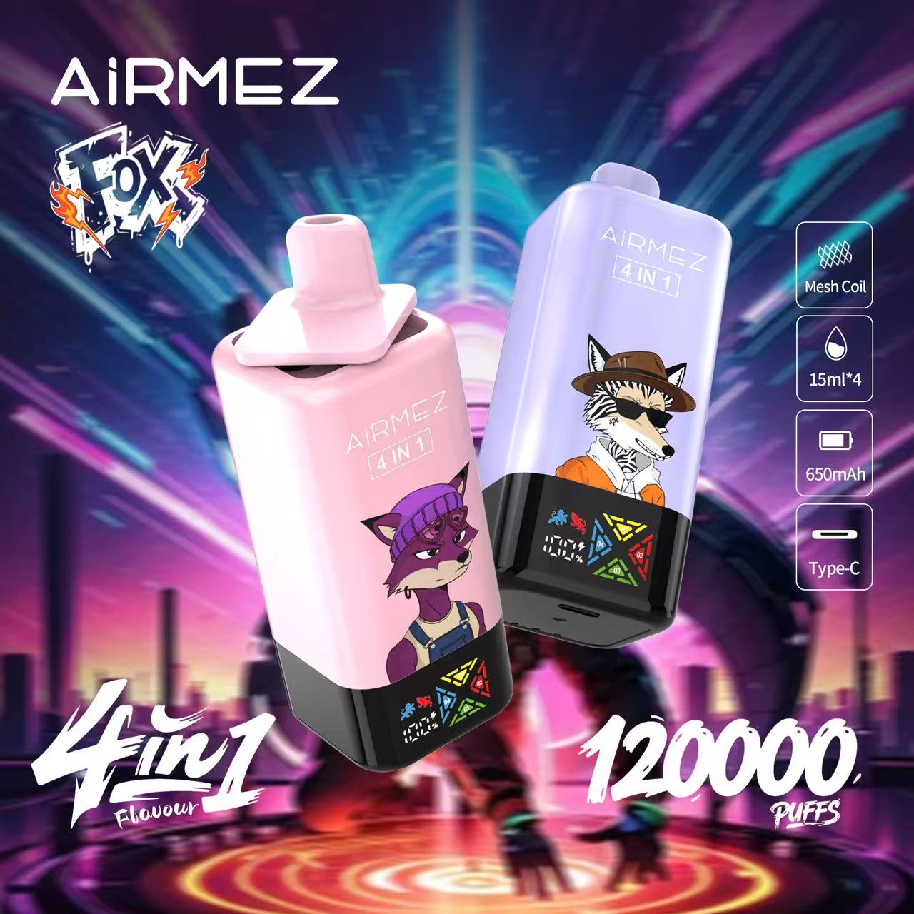Airmez FOX 120k Puffs 4 IN 1