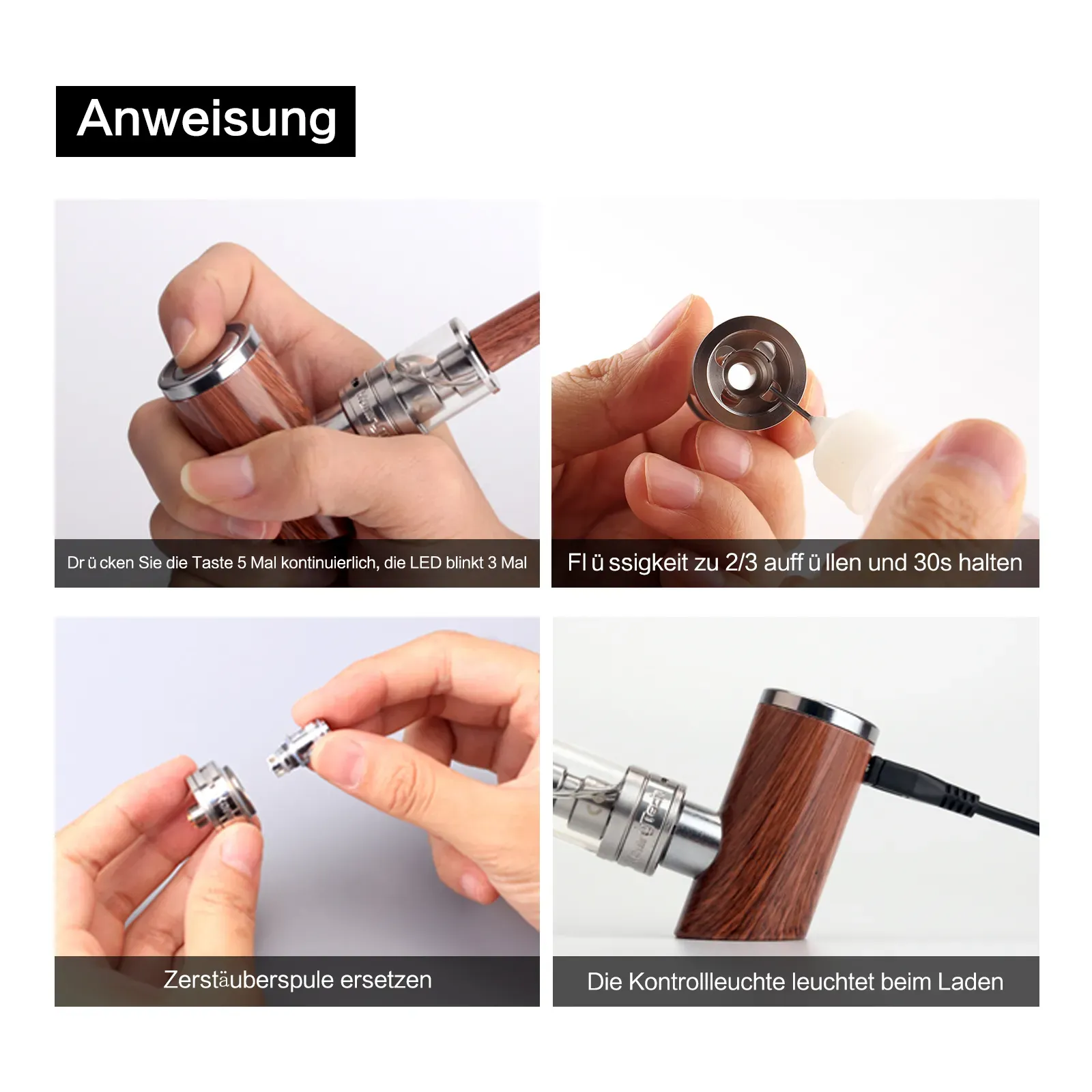 Kamry K1000 Plus ePipe Kit 1100mAh | Classic Vape Pipe with 4ml Atomizer, 35W Output & 0.5Ω Mesh Coil | Wholesale Vape Pipes - CloudovaVape