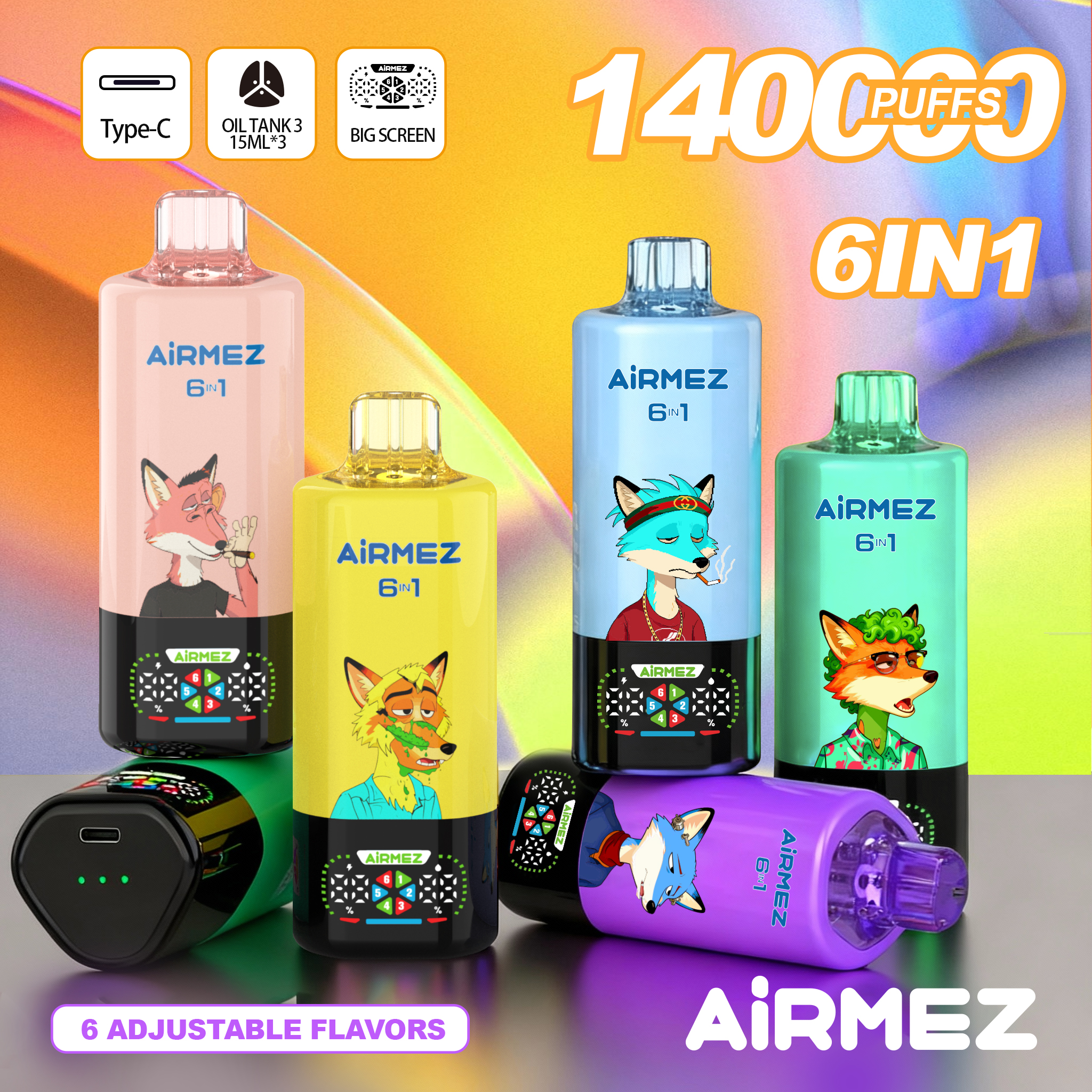 Airmez FOX 140000 Puffs 6 IN 1