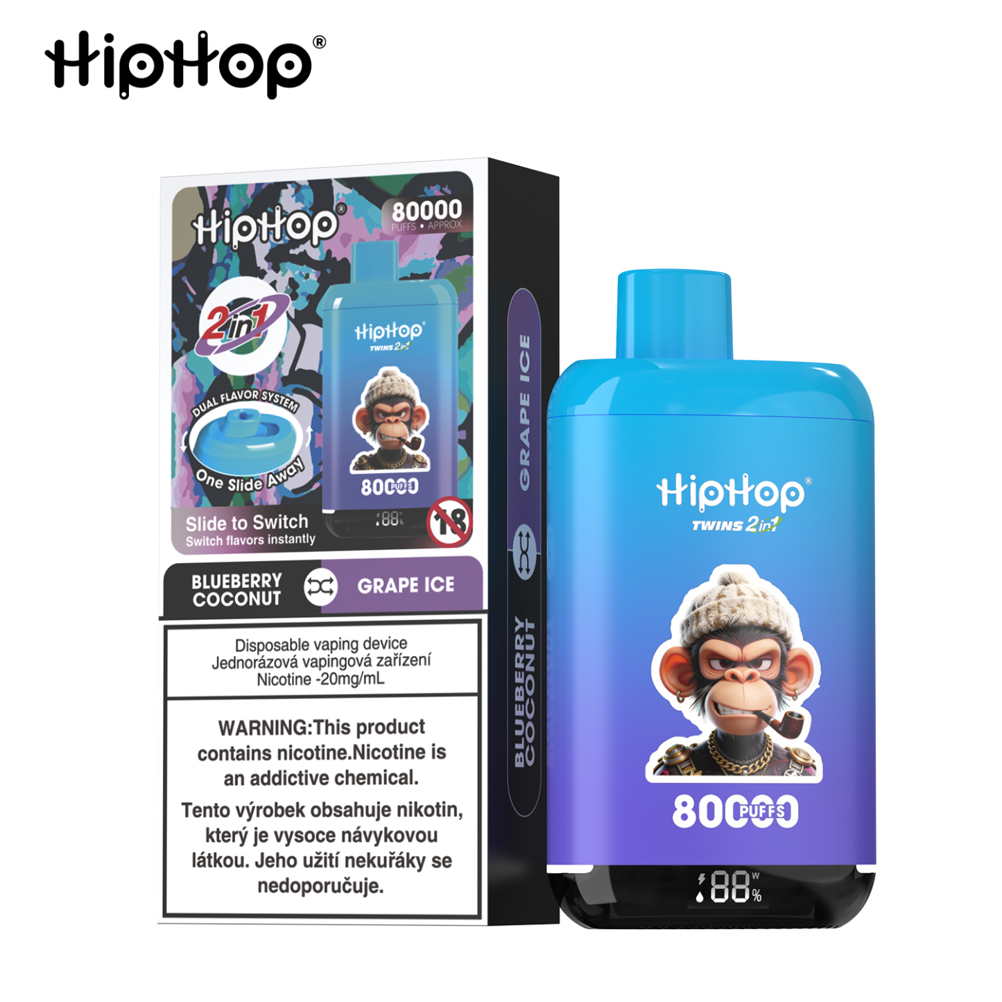 HipHop TWINS 2 in 1 80000 Puff