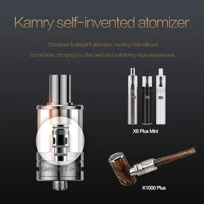 kamry k1000 Plus Atomizer 2ml Empty Tank for Wood Color e-cig Pipe