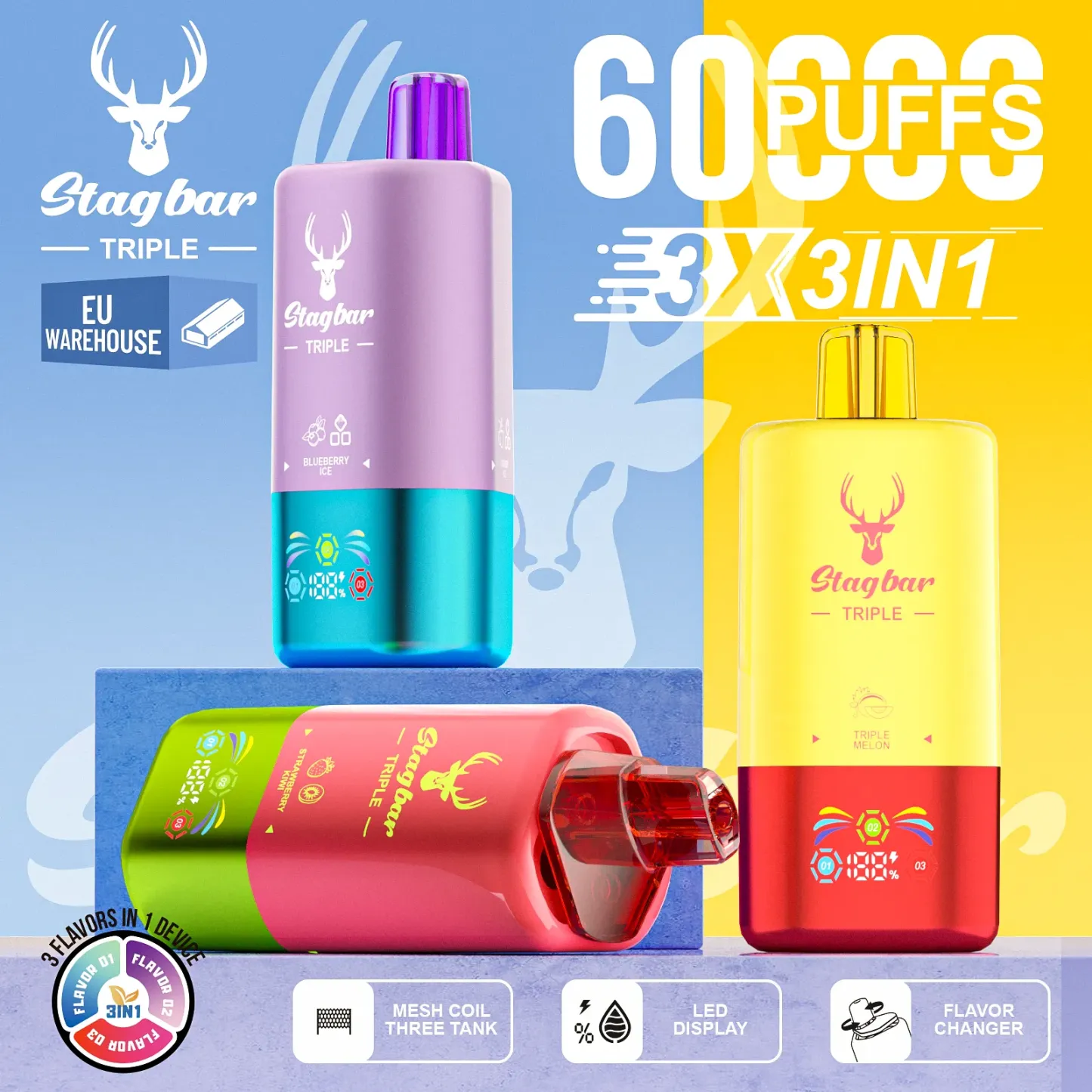 Star Bar Triple 60000 Puffs 3 IN 1 Disposable Vape