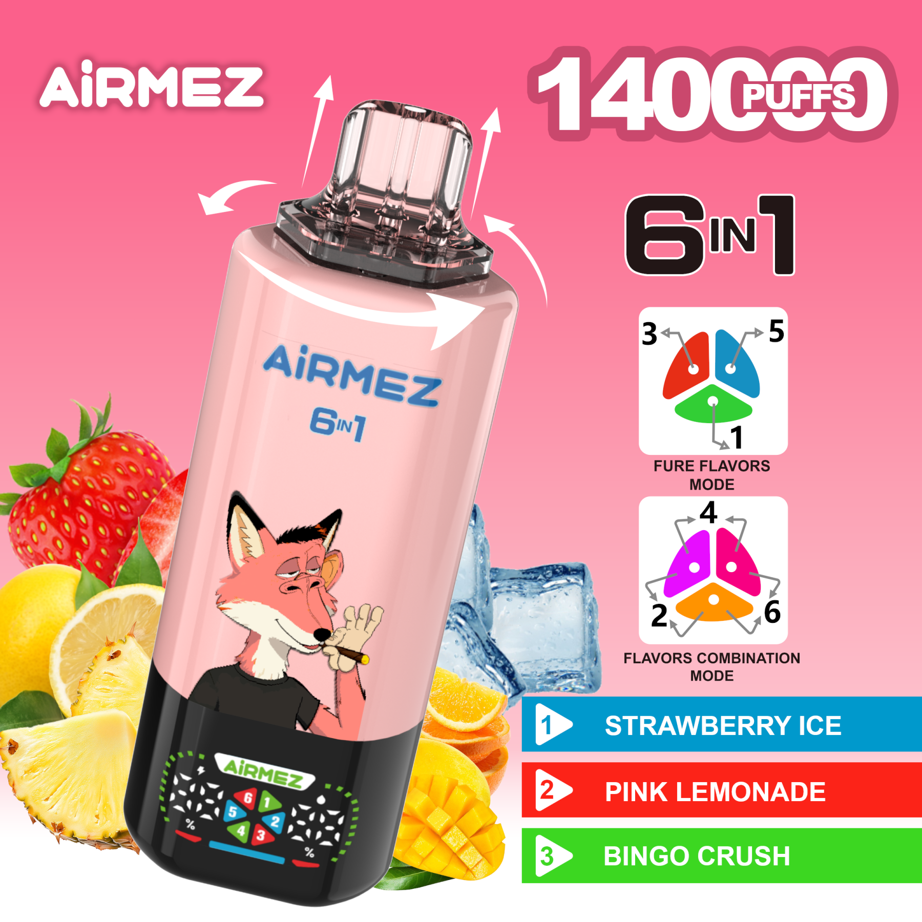 Airmez FOX 140000 Puffs 6 IN 1