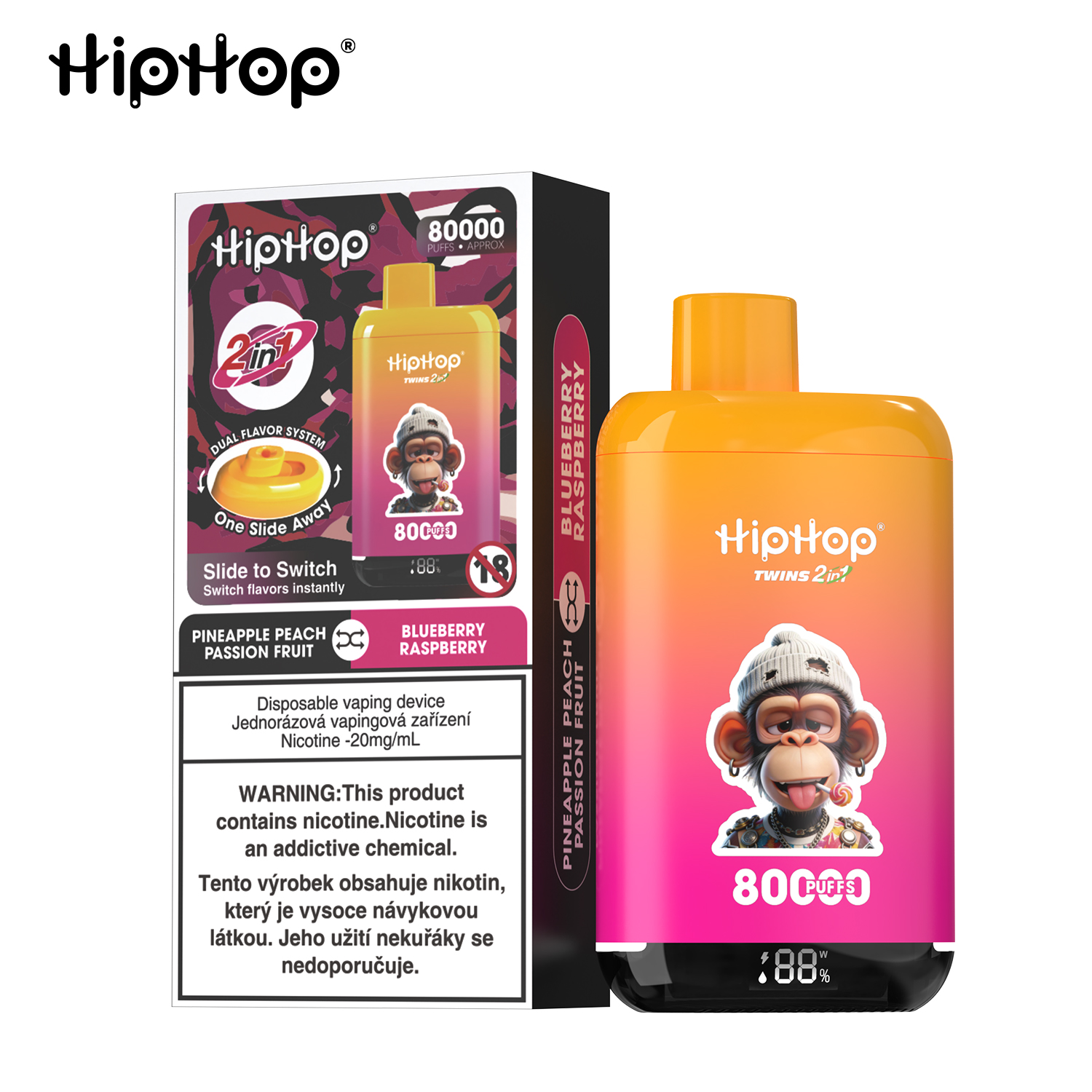 HipHop TWINS 2 in 1 80000 Puff