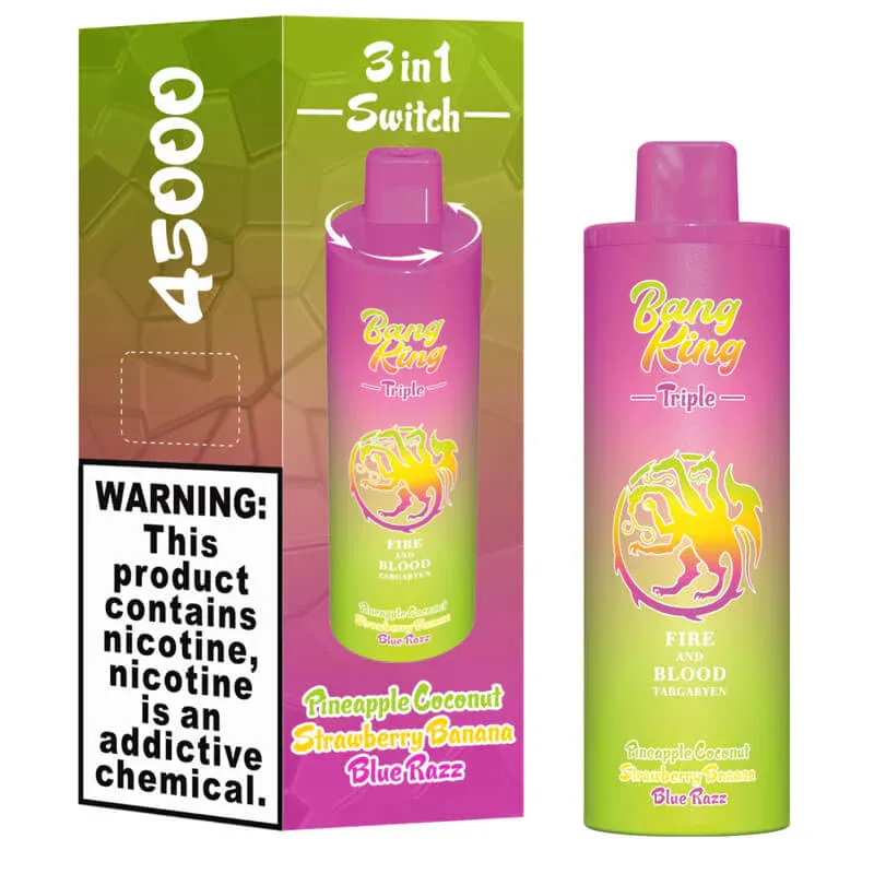 Bang King Triple 45000 Puffs Disposable Vape – Triple Pods (15mL×3), 650mAh Battery, 0%-5% Nicotine