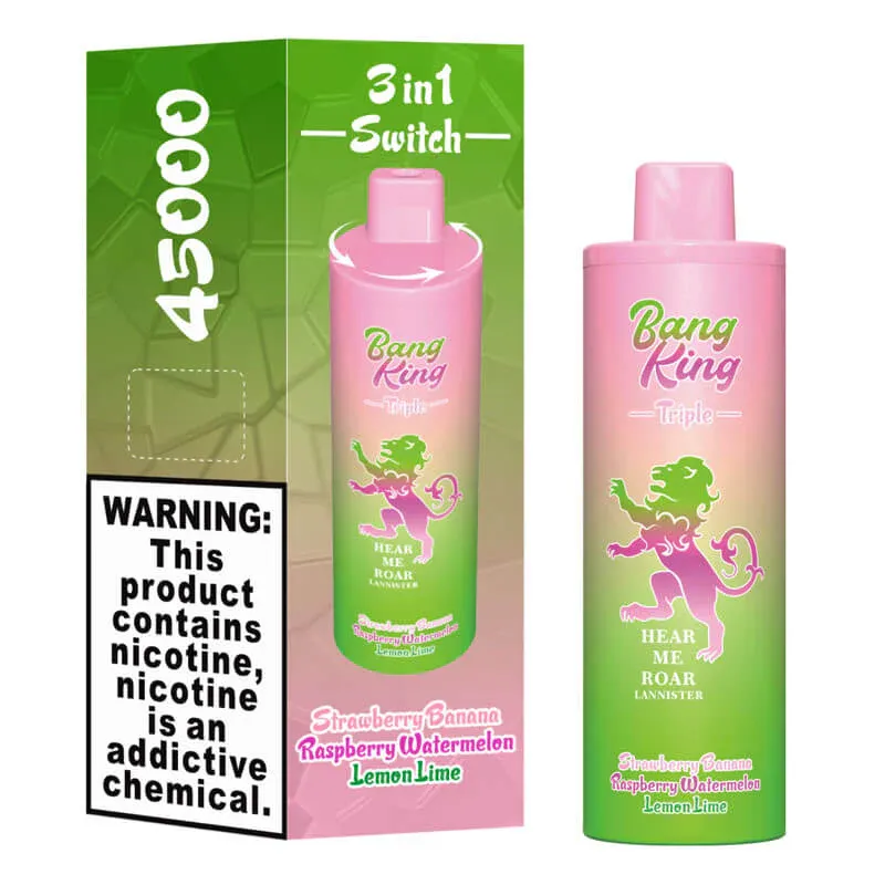 Bang King Triple 45000 Puffs Disposable Vape – Triple Pods (15mL×3), 650mAh Battery, 0%-5% Nicotine