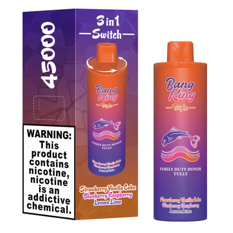 Bang King Triple 45000 Puffs Disposable Vape – Triple Pods (15mL×3), 650mAh Battery, 0%-5% Nicotine