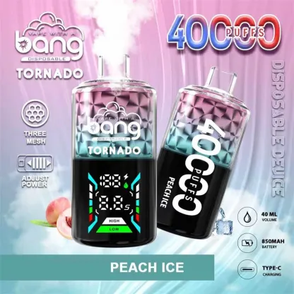 Bang Tornado 40000 Puffs Disposable Vape | Dual-Mesh Coil, 850mAh Rechargeable, 12 Flavors
