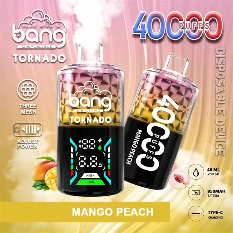 Bang Tornado 40000 Puffs Disposable Vape | Dual-Mesh Coil, 850mAh Rechargeable, 12 Flavors