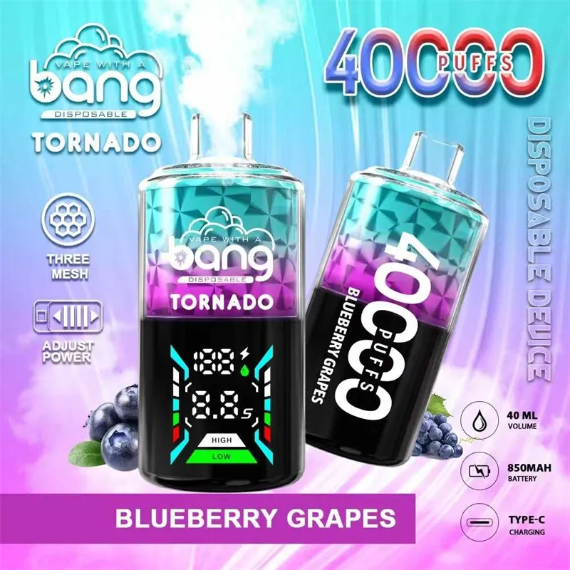 Bang Tornado 40000 Puffs Disposable Vape | Dual-Mesh Coil, 850mAh Rechargeable, 12 Flavors
