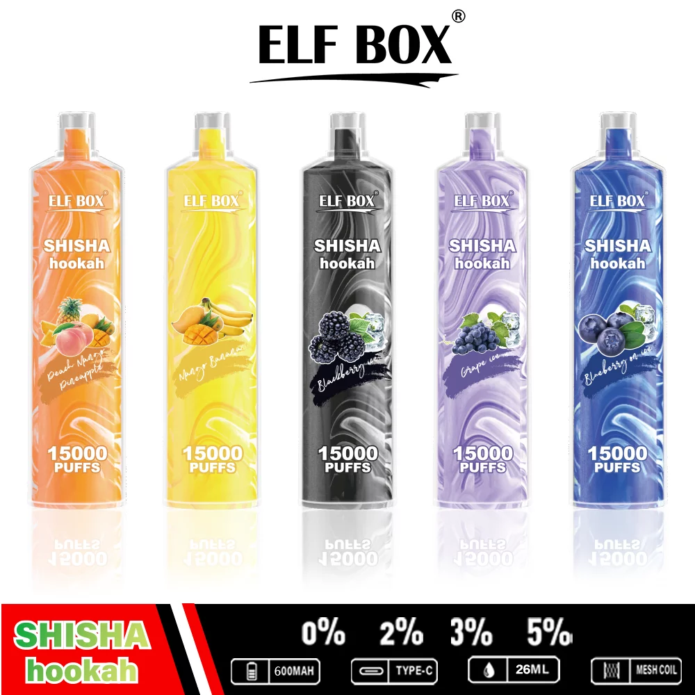 ELF BOX LS15000 Puff Shisha Hookah Disposable Vape | 0% 2% 5% Nicotine | 600mAh Rechargeable Mesh Coil | Wholesale - CloudovaVape