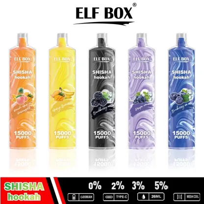 ELF BOX LS15000 Puff Shisha Hookah Disposable Vape | 0% 2% 5% Nicotine | 600mAh Rechargeable Mesh Coil | Wholesale - CloudovaVape