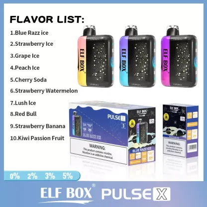 ELF Box Pulse X 25000 Puffs Disposable Vape | Dual Mesh Coil | 0% 2% 3% 5% Nicotine | Rechargeable AI Vape Wholesale - CloudovaVape
