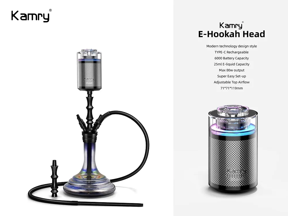 Kamry E-Hookah Vape Kit Wholesale | 6000mAh Battery, 25ml Refillable Pod & 80W Powerful Output | High-Performance E-Shisha Vape | CloudovaVape