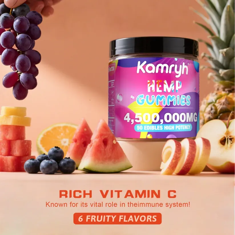 kamryH Gummies for Adults, 6 Fruit Style, Sleep Support, Omega 3-6-9 Complex, Chewable Gummy Vitamins USA Made