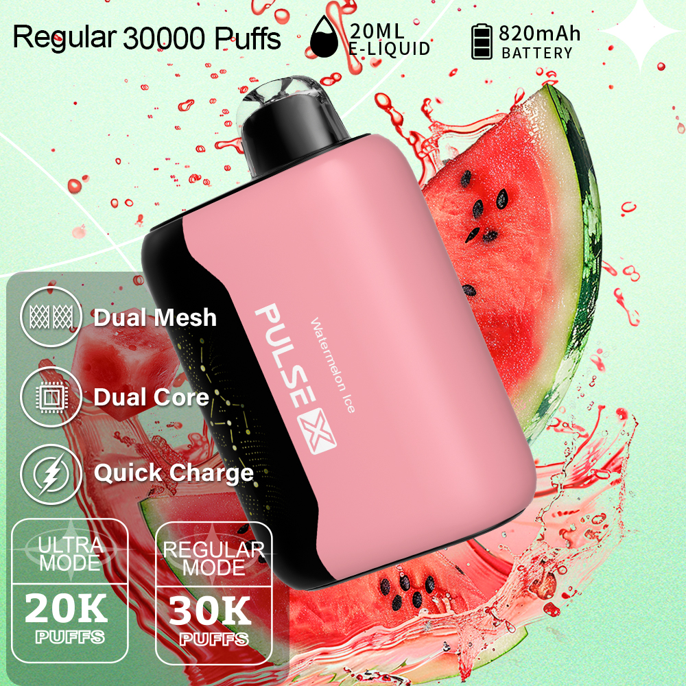 CRYSTAL MARY PulseX Disposable Electronic Cigarette 20000/30000 Two-puff Mode 10 Flavors