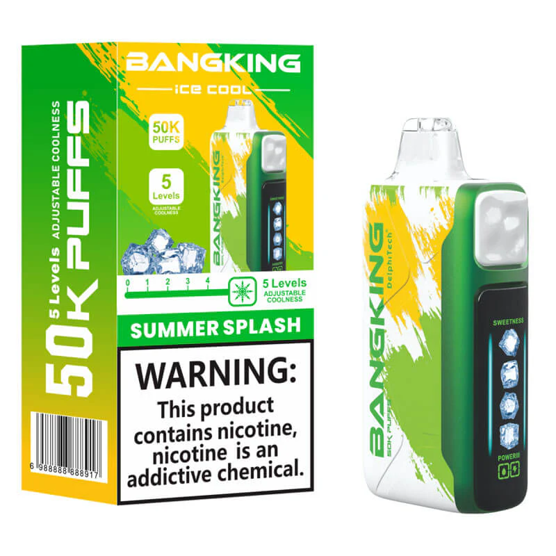 Bang King 50000 Puffs Ice Cool Disposable Vape – 5-Level Adjustable Coolness & Rechargeable Battery | Bulk Vape Wholesale at CloudovaVape