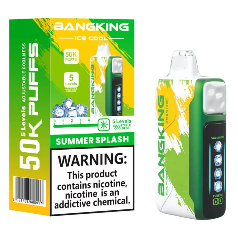 Bang King 50000 Puffs Ice Cool Disposable Vape – 5-Level Adjustable Coolness & Rechargeable Battery | Bulk Vape Wholesale at CloudovaVape