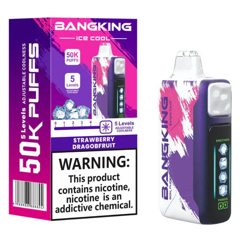 Bang King 50000 Puffs Ice Cool Disposable Vape – 5-Level Adjustable Coolness & Rechargeable Battery | Bulk Vape Wholesale at CloudovaVape
