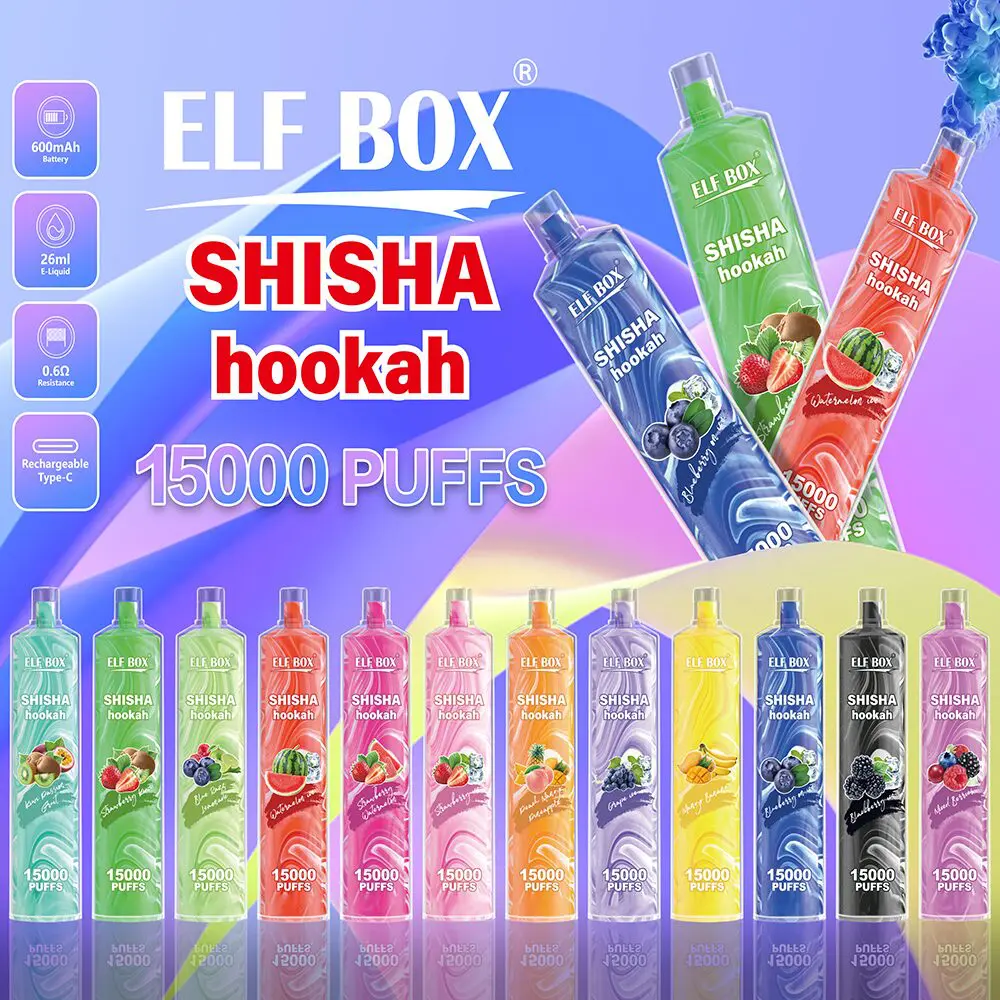 ELF BOX LS15000 Puff Shisha Hookah Disposable Vape | 0% 2% 5% Nicotine | 600mAh Rechargeable Mesh Coil | Wholesale - CloudovaVape