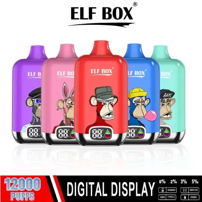 ELF BOX Digital 12000 Puffs Disposable Vape | Mesh Coil | LED Display | 0% 2% 3% 5% Nicotine Wholesale - CloudovaVape