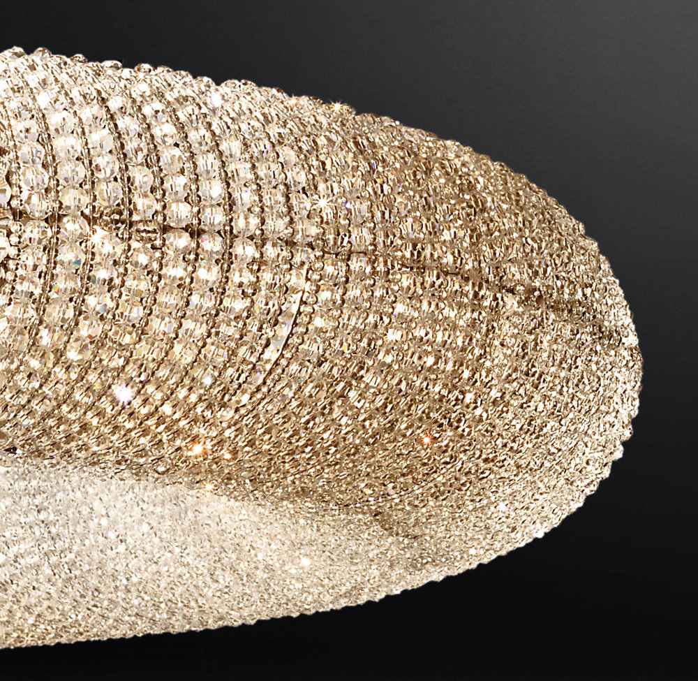 Crystal Halo Clear Round LED Chandelier 72"