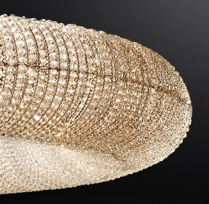 Crystal Halo Clear Round LED Chandelier 72"