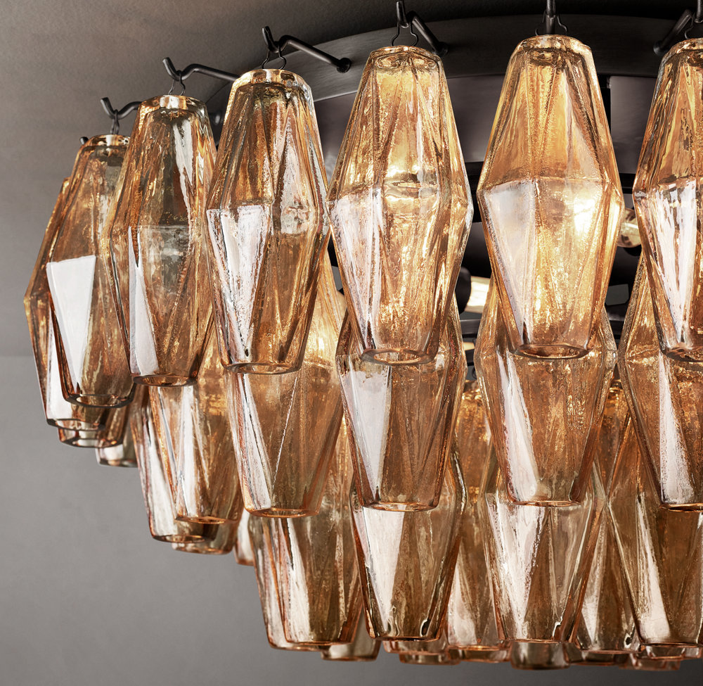 Chiara Smoke Glass Flushmount 22"