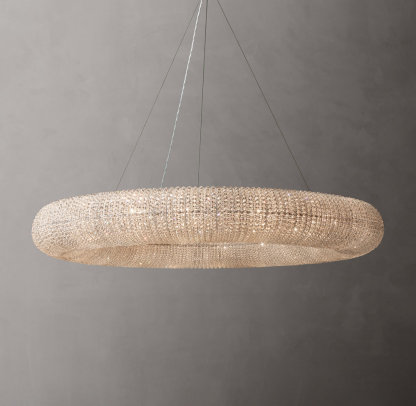 Crystal Halo Clear Round LED Chandelier 59"