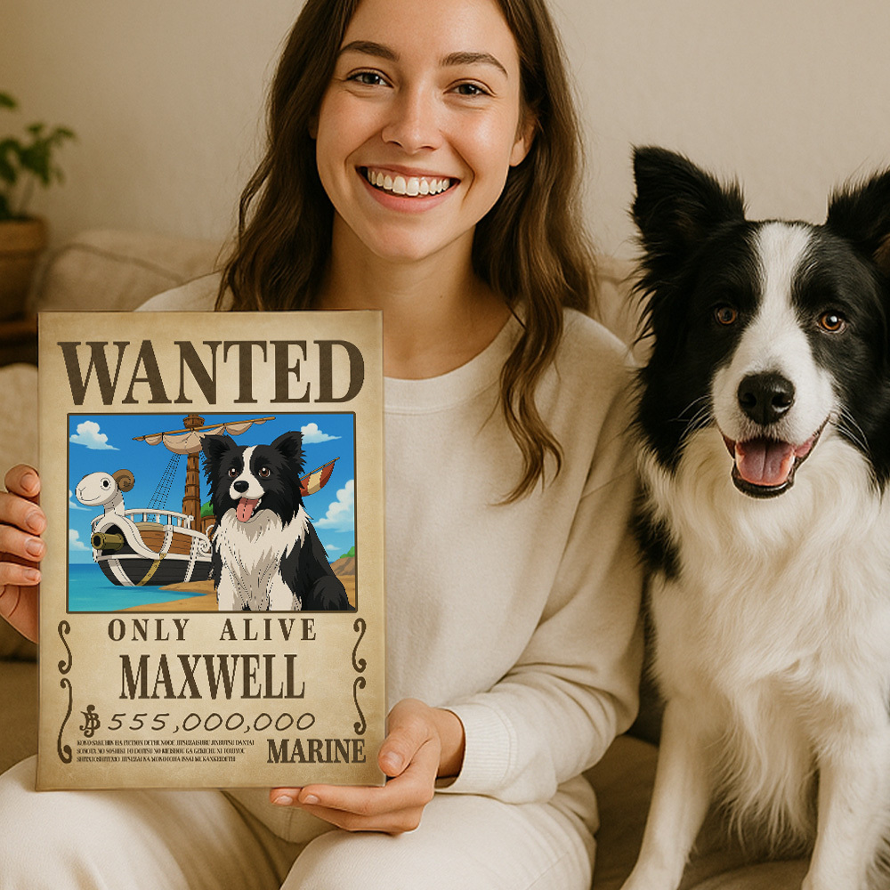 Custom Pet Anime Wanted Portrait, Pirate Theme Frame Gift⚓