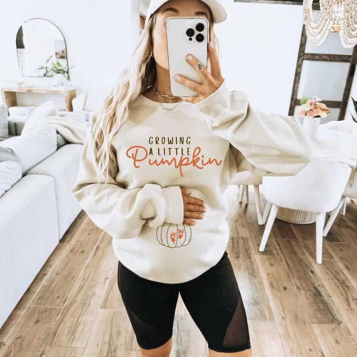 Growing A Little Pumpkin Fall Maternity Sweatshirt
