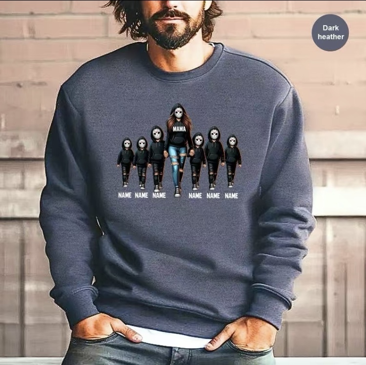 Halloween Horror Mama Custom Kid Name Sweatshirt
