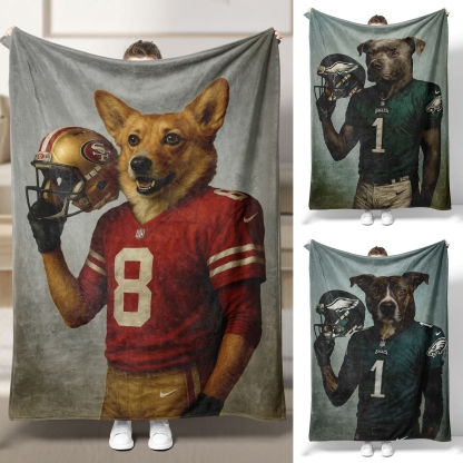 Custom American Football Pets NFL NCAA Blanket 🏈