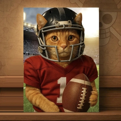 Hand-Painted Custom American Football NFL Cat Portraits 🏈