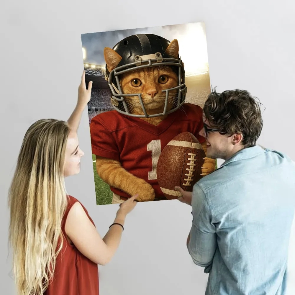 Hand-Painted Custom American Football NFL Cat Portraits 🏈