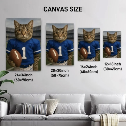 Hand-Painted Custom American Football NFL Cat Portraits 🏈