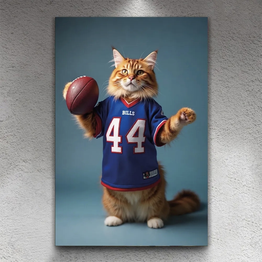 Hand-Painted Custom American Football NFL Cat Portraits 🏈