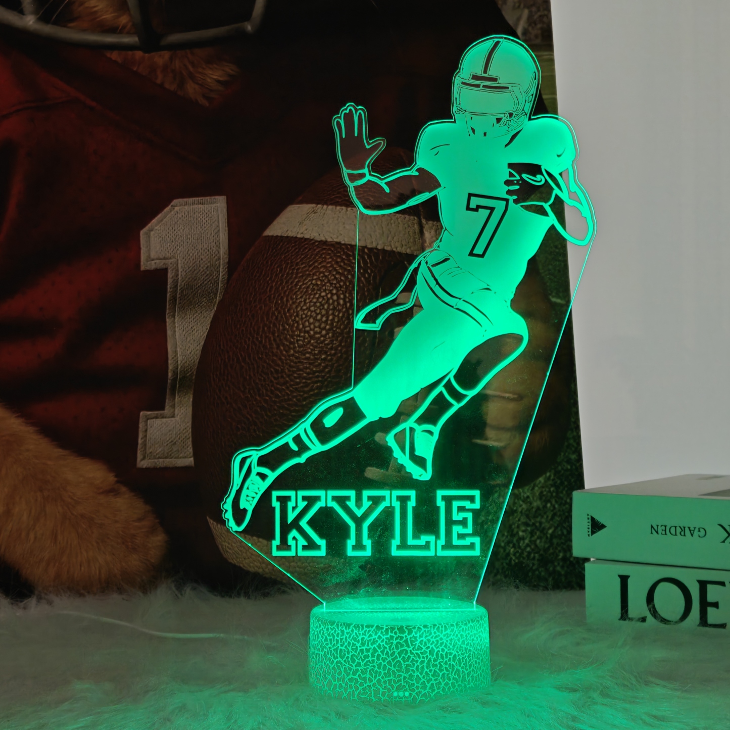 Custom American Football Player LED Night Light