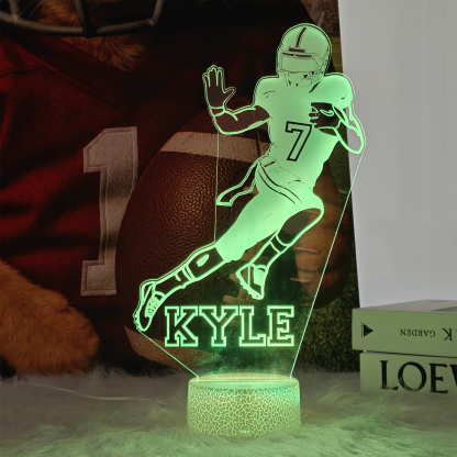 Custom American Football Player LED Night Light