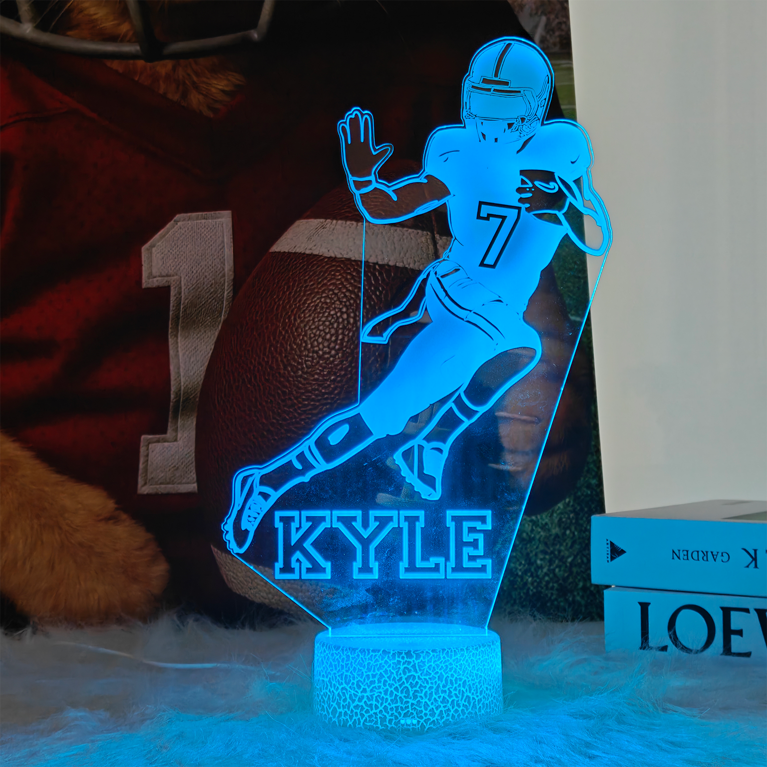 Custom American Football Player LED Night Light