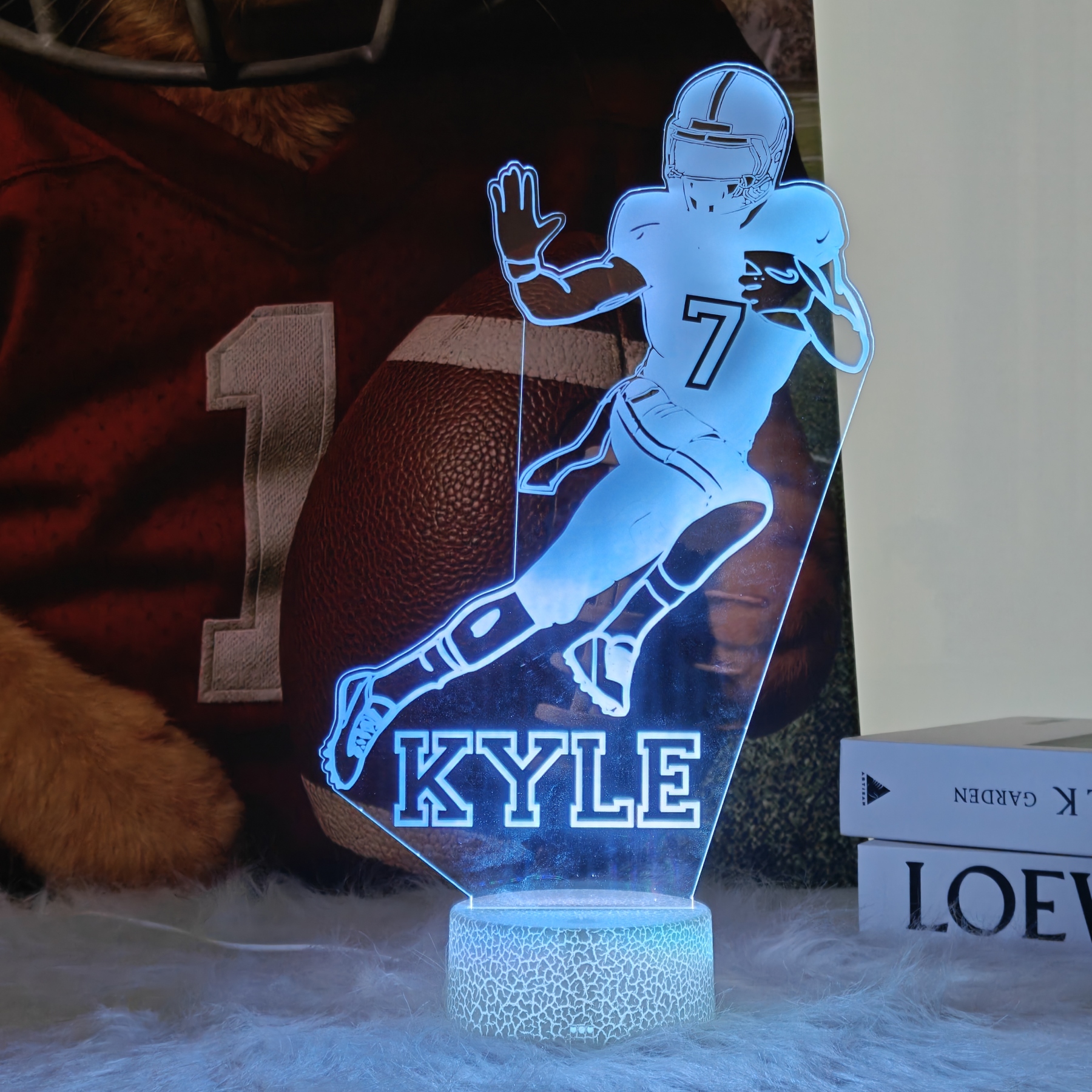Custom American Football Player LED Night Light