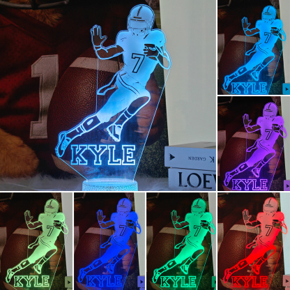 Custom American Football Player LED Night Light