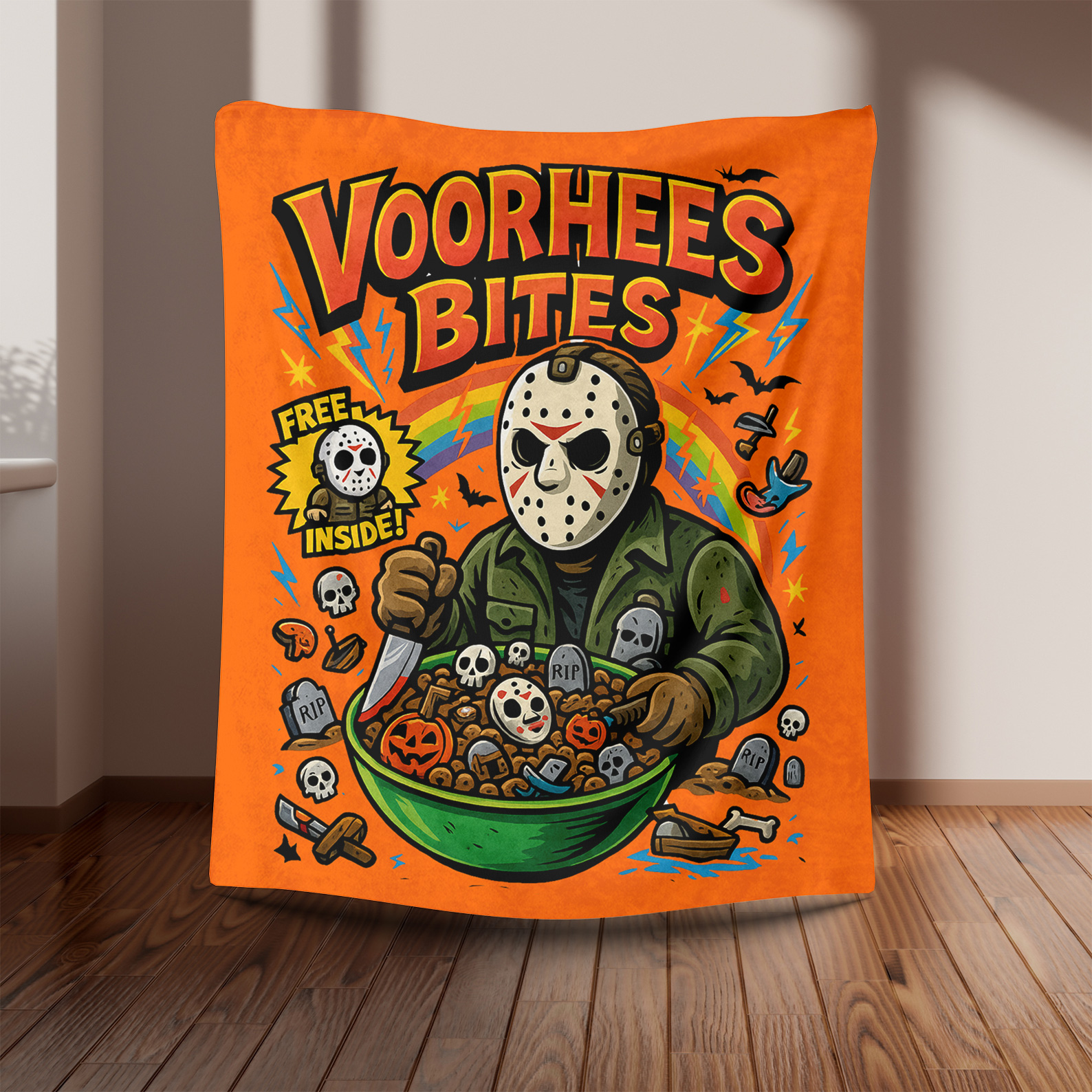 “Horror IP Cereal Box” Retro Spooky Blankets