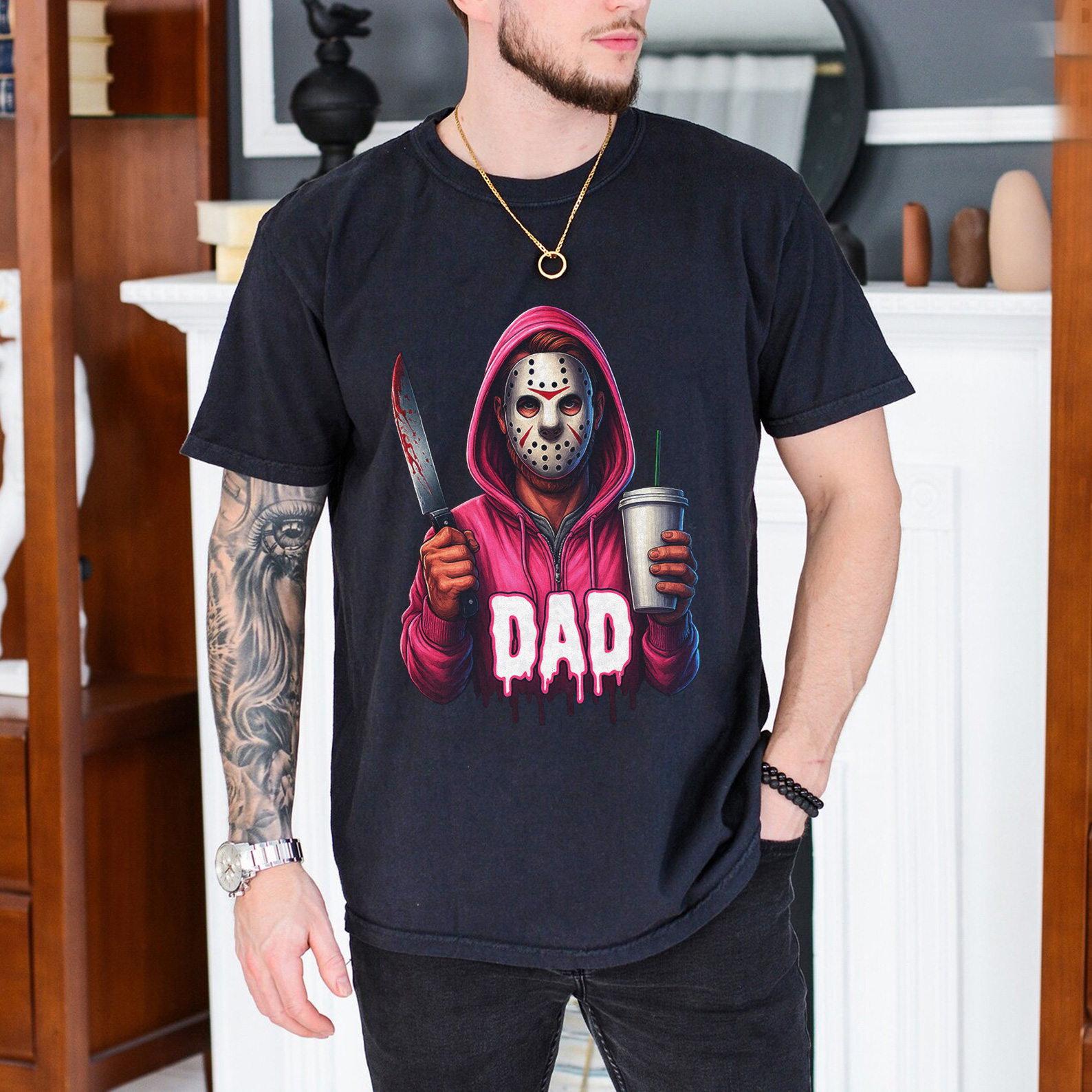 Personalized Hand-drawn Patterns Horror Mask Mama Halloween Sweatshirt🎃