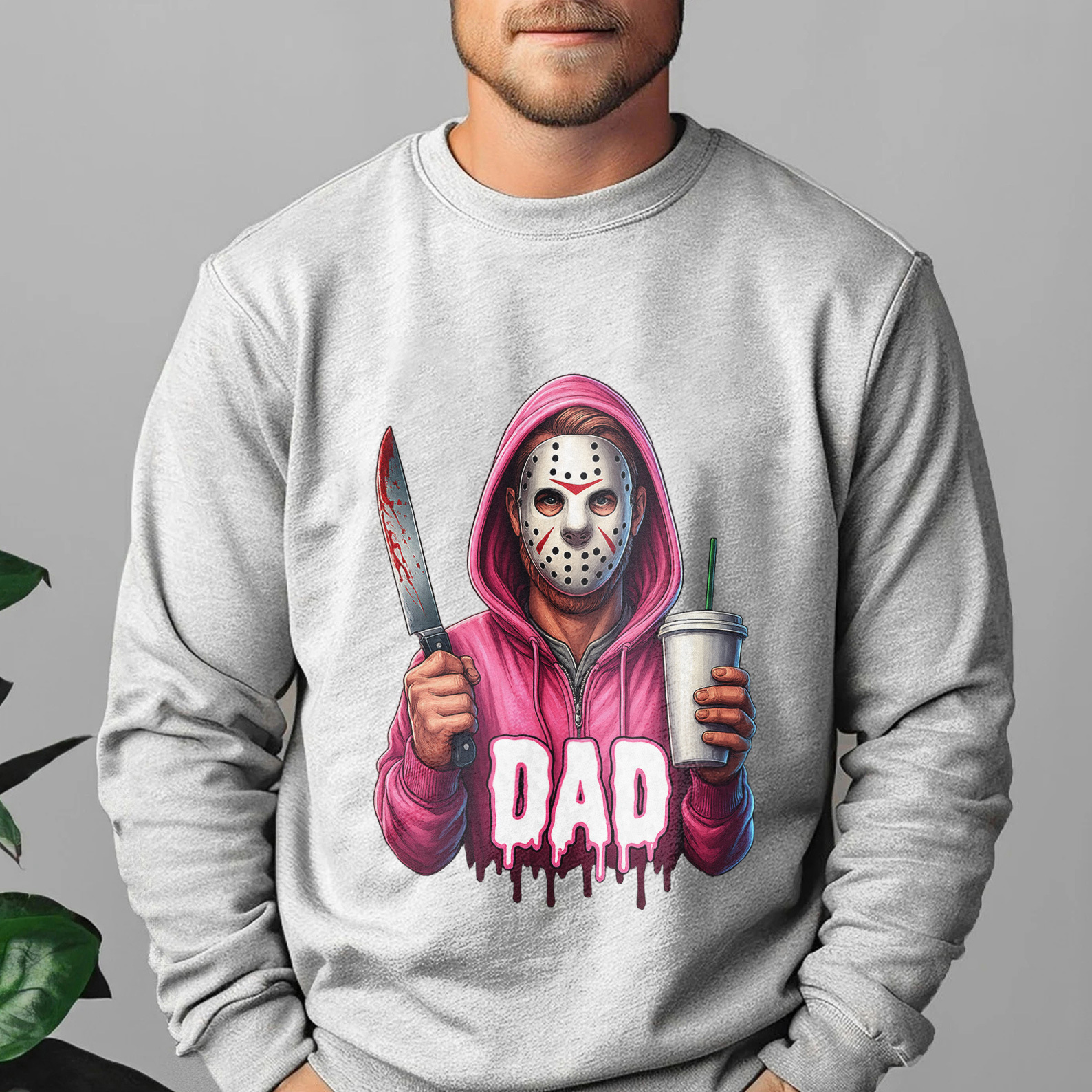 Personalized Horror Mask Mama DAD NoText Halloween Sweatshirt
