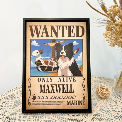 Custom Pet Anime Wanted Portrait, Pirate Theme Frame Gift⚓