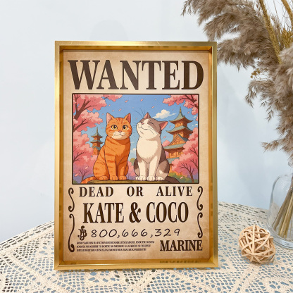 Custom Pet Anime Wanted Portrait, Pirate Theme Frame Gift⚓