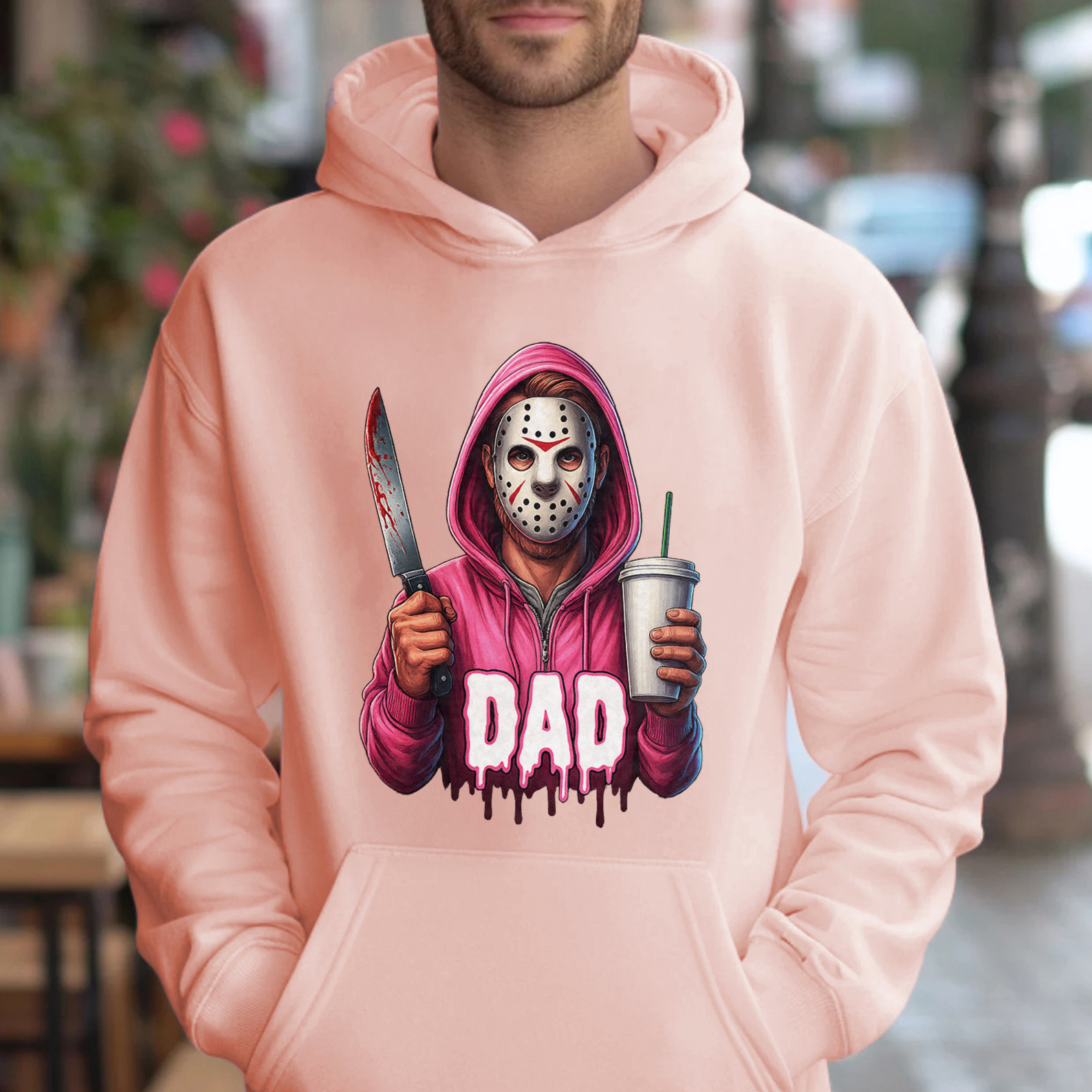Personalized Hand-drawn Patterns Horror Mask Mama Halloween Sweatshirt🎃