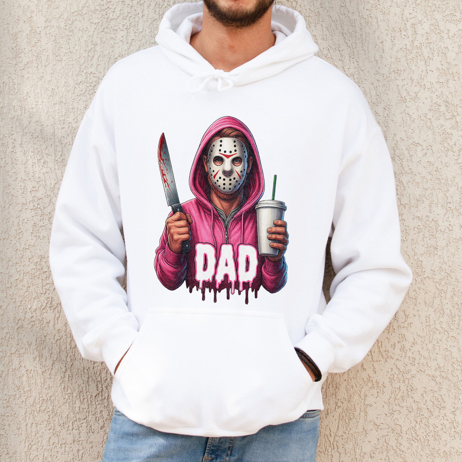 Personalized Hand-drawn Patterns Horror Mask Mama Halloween Sweatshirt🎃