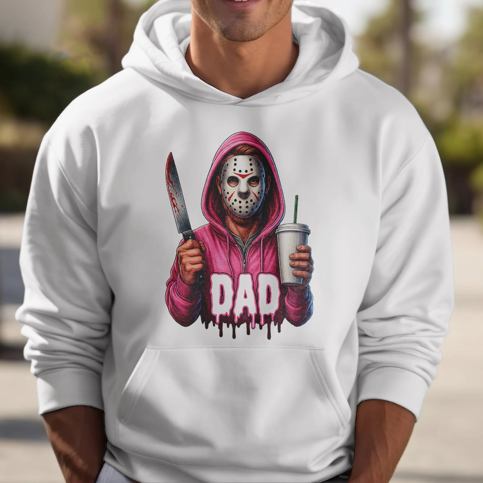 Personalized Hand-drawn Designs Horror Mask Halloween Sweatshirt 🎃